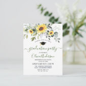 Zonnebloemen Eucalyptus Graduation Party Invitatio Briefkaart (Staand voorkant)