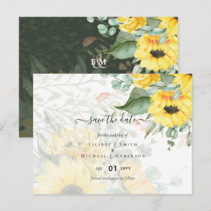 Zonnebloemen Eucalyptus Greenery Boho Wedding Briefkaart