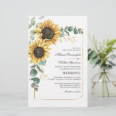 Zonnebloemen Eucalyptus Greenery Wedding (Staand voorkant)