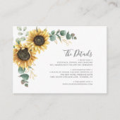 Zonnebloemen Eucalyptus Greenery Wedding Informatiekaartje (Voorkant)