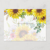 Zonnebloemen Eucalyptus Greenery Wedding SAVE DATE Briefkaart (Achterkant)