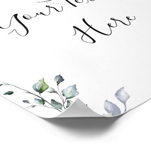 Zonnebloemen Eucalyptus groen Elegant Aangepast Poster (Hoek)