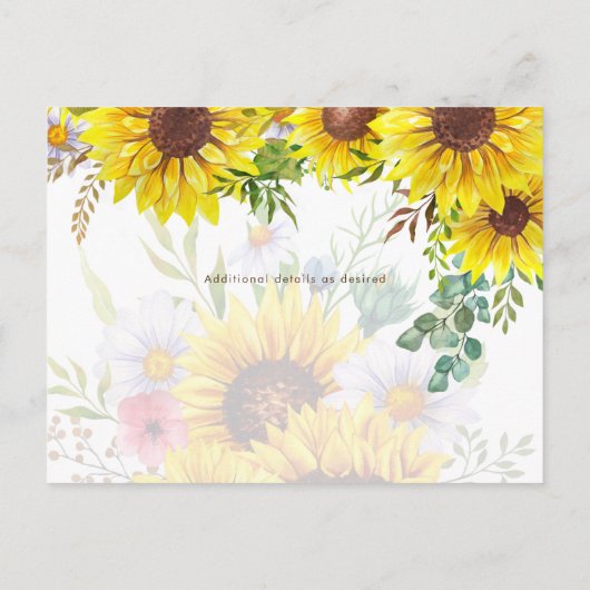 Zonnebloemen Eucalyptus Groene Bloemen Trouwdag AA Briefkaart (Achterkant)