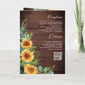 Zonnebloemen Eucalyptus Hout QR Code Trouwen (Achterkant)