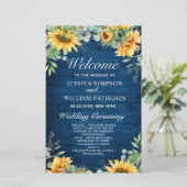 Zonnebloemen Eucalyptus Huwelijksceremonie Program (Staand voorkant)