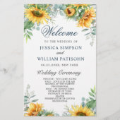 Zonnebloemen Eucalyptus Huwelijksceremonie Program (Voorkant)