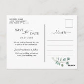 Zonnebloemen Eucalyptus krans bruiloft Save the Da Briefkaart (Achterkant)