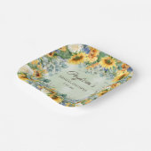 Zonnebloemen Eucalyptus Leaves Vrijgezellenfeest S Papieren Bordje (Gebogen)