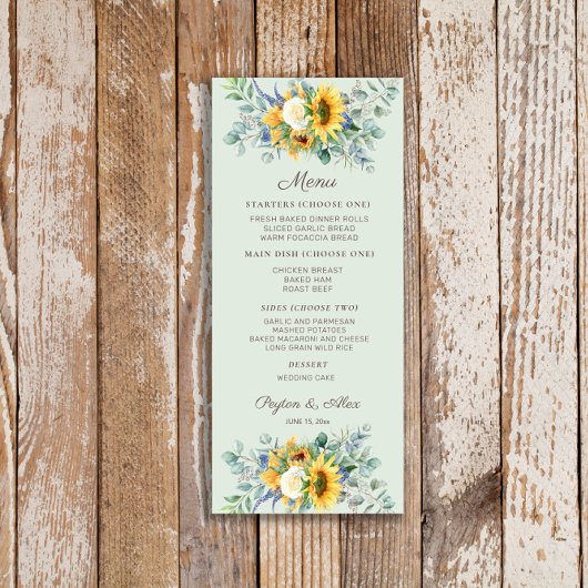 Zonnebloemen Eucalyptus Leaves Weddenschappen Rece Menu