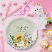 Zonnebloemen Eucalyptus Leaves Weddenschappen Rece Papieren Bordje (Feest)