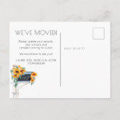 Zonnebloemen Eucalyptus Mailbox Nieuw Adres Aankondigingskaart (Achterkant)
