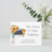 Zonnebloemen Eucalyptus Mailbox Nieuw Adres Aankondigingskaart (Staand voorkant)