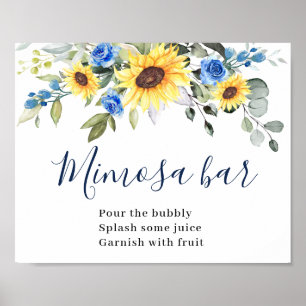 Zonnebloemen Eucalyptus Mimosa Bar Weddenschap Poster