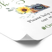 Zonnebloemen Eucalyptus Oh ongekende hashtag Wedde Poster (Hoek)