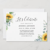 Zonnebloemen Eucalyptus PHOTO Graduation Party Kaart (Achterkant)