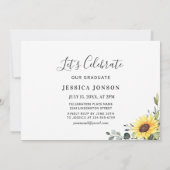 Zonnebloemen Eucalyptus PHOTO Graduation Party Kaart (Achterkant)