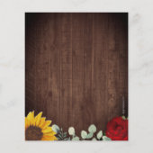 Zonnebloemen Eucalyptus Red Rose Wood Weddenschap (Achterkant)