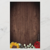 Zonnebloemen Eucalyptus Red Rose Wood Weddenschap (Achterkant)