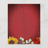 Zonnebloemen Eucalyptus Red Rose Wood Weddenschap (Achterkant)