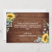 Zonnebloemen Eucalyptus Rustic 3 FOTO Afstuderen Bedankkaart (Achterkant)