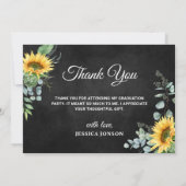 Zonnebloemen Eucalyptus Rustic 3 FOTO Afstuderen Bedankkaart (Achterkant)