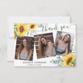 Zonnebloemen Eucalyptus Rustic 3 FOTO Afstuderen Bedankkaart (Voorkant)