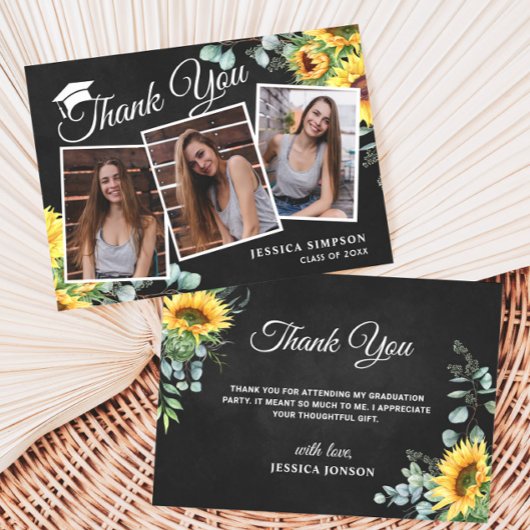 Zonnebloemen Eucalyptus Rustic 3 FOTO Afstuderen Bedankkaart