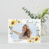 Zonnebloemen Eucalyptus Rustic 4 FOTO-Afstuderen Bedankkaart (Staand voorkant)