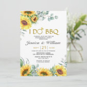 Zonnebloemen Eucalyptus Rustic Engagement Party Kaart (Staand voorkant)