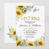 Zonnebloemen Eucalyptus Rustic Engagement Party Kaart (Voorkant / Achterkant)