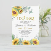 Zonnebloemen Eucalyptus Rustic Engagement Party Kaart (Staand voorkant)