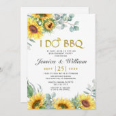 Zonnebloemen Eucalyptus Rustic Engagement Party Kaart (Voorkant / Achterkant)