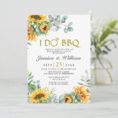 Zonnebloemen Eucalyptus Rustic Engagement Party Kaart (Staand voorkant)