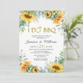 Zonnebloemen Eucalyptus Rustic Engagement Party Kaart (Staand voorkant)