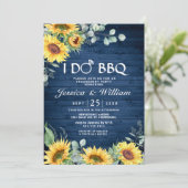 Zonnebloemen Eucalyptus Rustic Engagement Party Kaart (Staand voorkant)