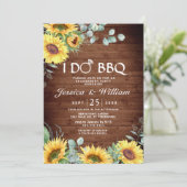 Zonnebloemen Eucalyptus Rustic Engagement Party Kaart (Staand voorkant)