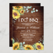 Zonnebloemen Eucalyptus Rustic Engagement Party Kaart (Voorkant / Achterkant)