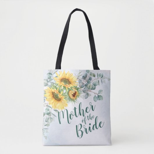 Zonnebloemen Eucalyptus Rustic Moeder van de Bride Tote Bag (Voorkant)