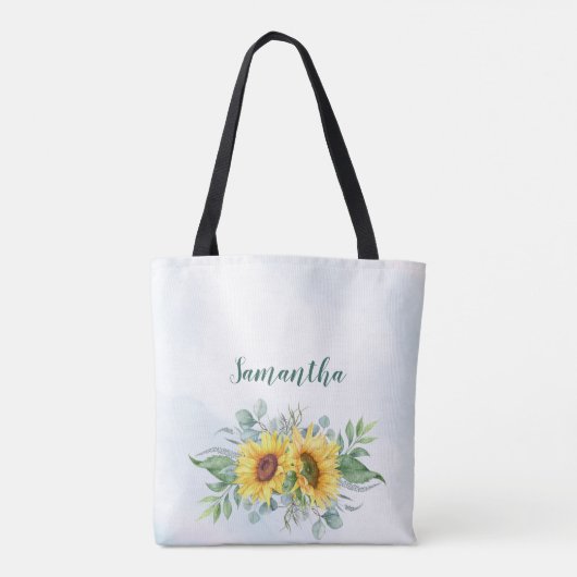 Zonnebloemen Eucalyptus Rustic Moeder van de Bride Tote Bag (Achterkant)