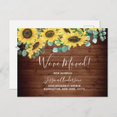 Zonnebloemen Eucalyptus Rustic Moving Announge Briefkaart (Voorkant / Achterkant)
