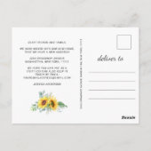 Zonnebloemen Eucalyptus Rustic Moving Announge Briefkaart (Achterkant)