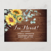 Zonnebloemen Eucalyptus Rustic Moving Announge Briefkaart (Voorkant)