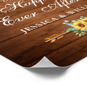 Zonnebloemen Eucalyptus Rustic Weddenschap Welkoms Poster (Hoek)