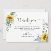 Zonnebloemen Eucalyptus Rustiek FOTO Afstuderen Bedankkaart (Achterkant)