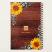 Zonnebloemen eucalyptus rustiek hout monogram 2025 planner (Achterkant)