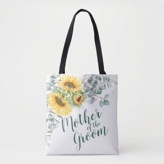 Zonnebloemen Eucalyptus Rustieke Moeder van de bru Tote Bag (Voorkant)