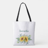 Zonnebloemen Eucalyptus Rustieke Moeder van de bru Tote Bag (Achterkant)