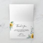 Zonnebloemen Eucalyptus Rustisch FOTO-Afstuderen Bedankkaart (Binnen)