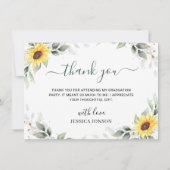 Zonnebloemen Eucalyptus Rustisch FOTO-Afstuderen Bedankkaart (Achterkant)