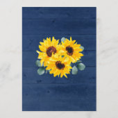 Zonnebloemen Eucalyptus String Lights Navy Weddens Kaart (Achterkant)